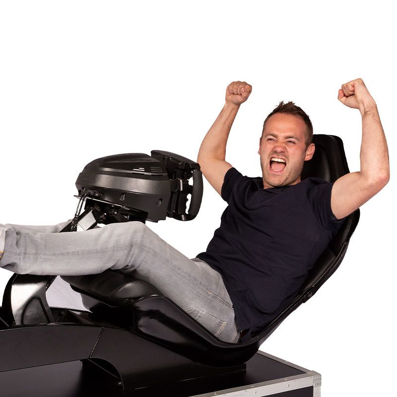 1f1 Race Simulator Zwarte Raceseat Vooraanzicht Beursstand Event Bedrijfsfeest Feest 1