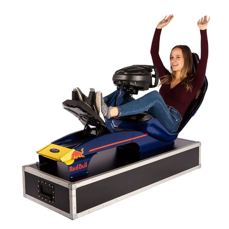 F1 Race Simulator Red Bull Vooraanzicht Beursstand Event Bedrijfsfeest Feest 1