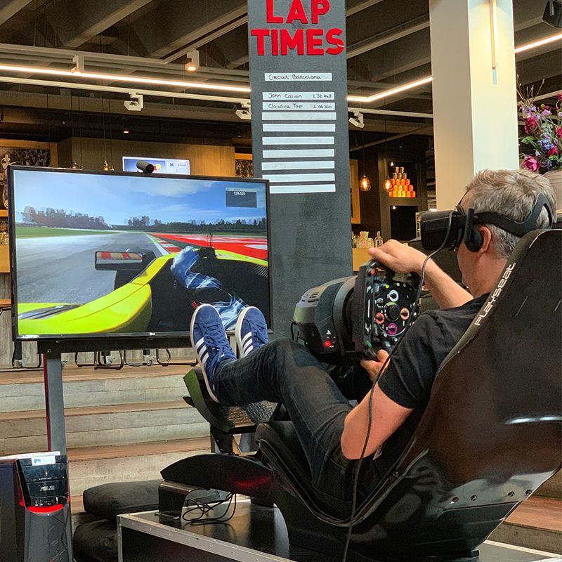 Vr Race Simulator Zwarte Seat Beurs Vr Assetto Corsa
